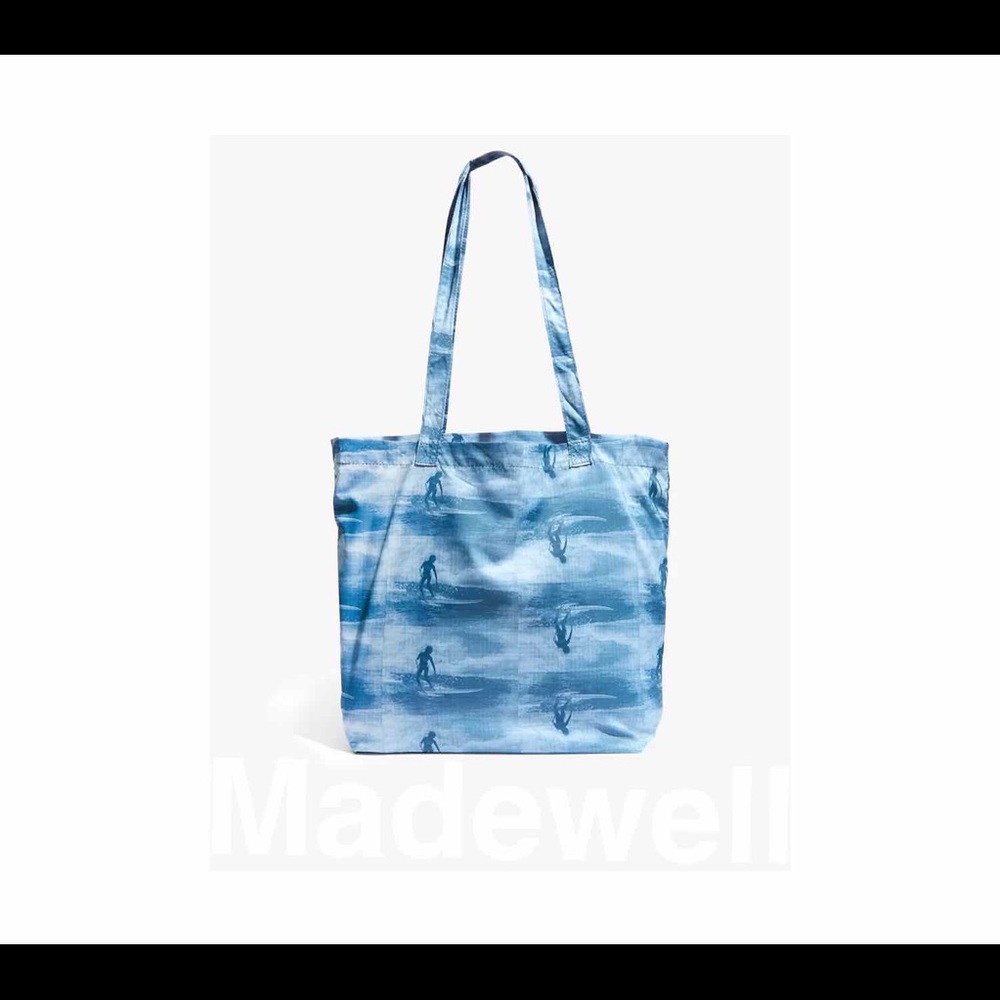 The Recycled Reusable Tote in Wave Rider